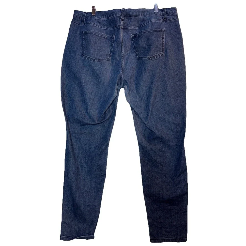 Lane Bryant Women Plus Sz 20 Blue Jeans Mid Rise Stretch Tapered Walking